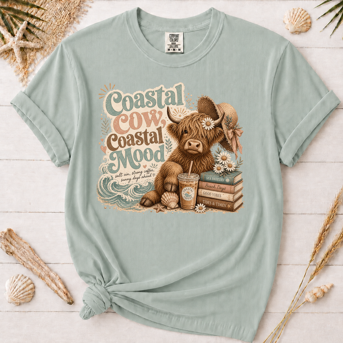 Coastal Cow, Coastal Mood Graphic Tee
