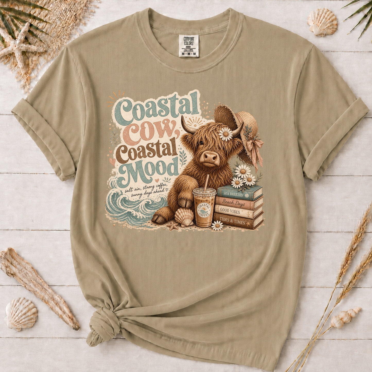Coastal Cow, Coastal Mood Graphic Tee
