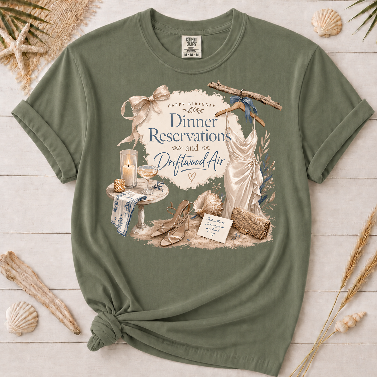 Dinner Reservations and Driftwood Air Graphic Tee