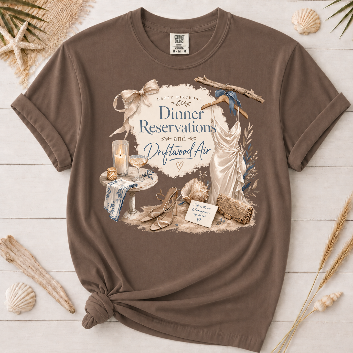 Dinner Reservations and Driftwood Air Graphic Tee