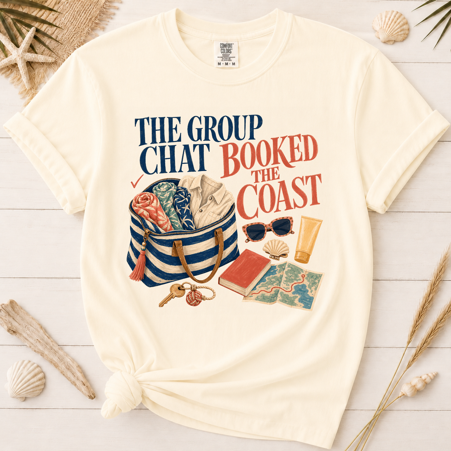 The Group Chat Booked the Coast Graphic Graphic Tee