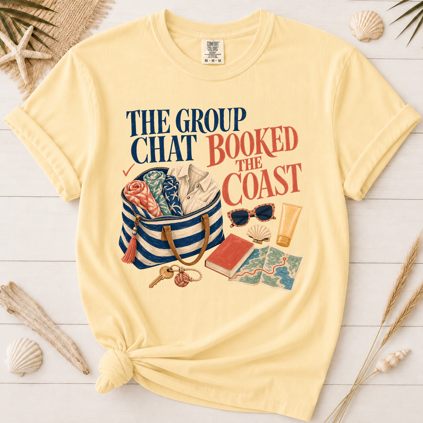 The Group Chat Booked the Coast Graphic Graphic Tee
