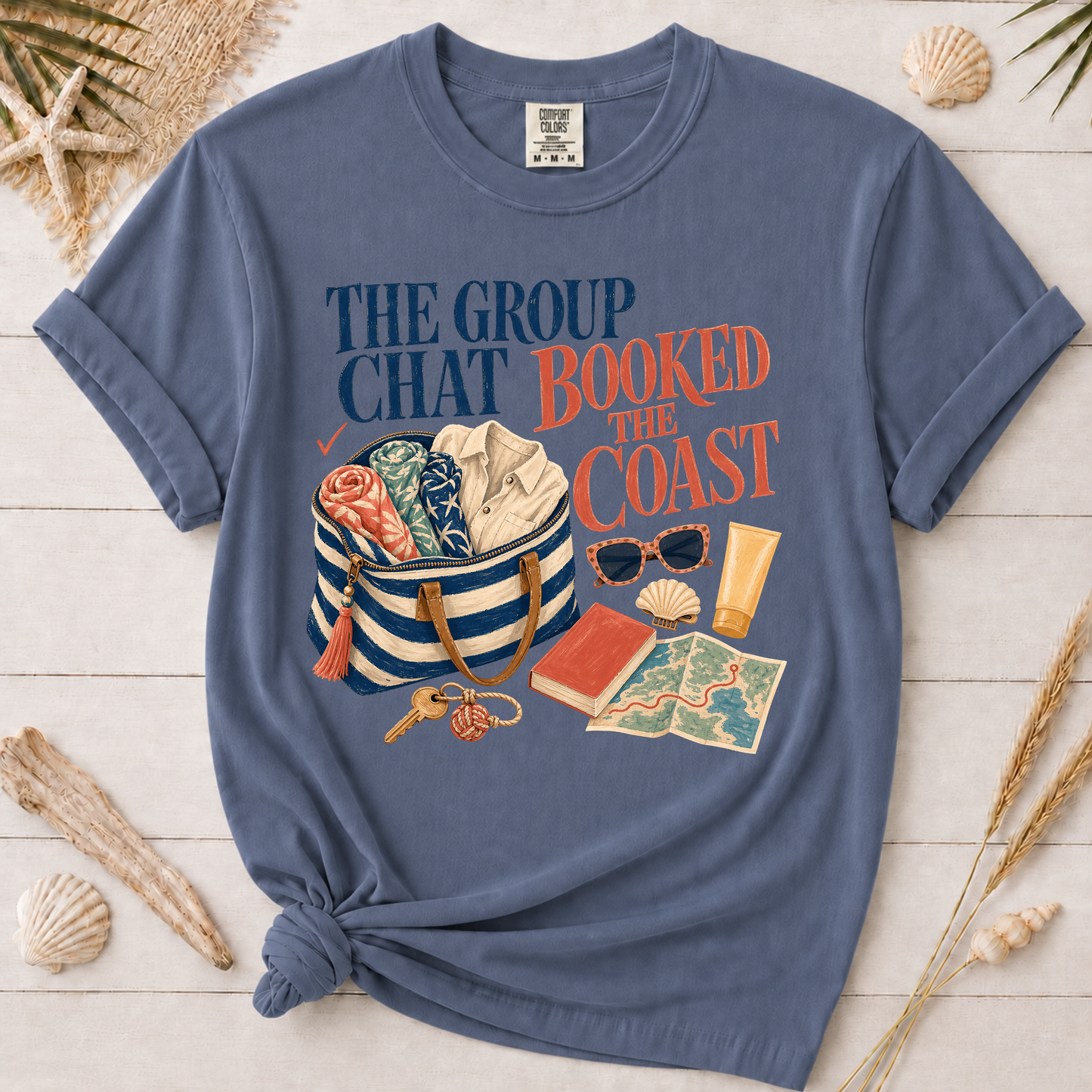 The Group Chat Booked the Coast Graphic Graphic Tee