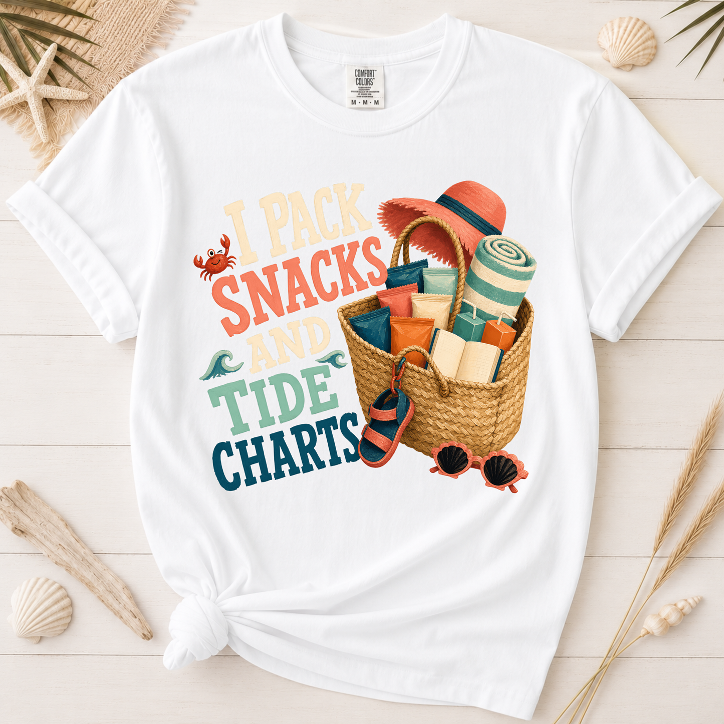 I Pack Snacks and Tide Charts Graphic Tee