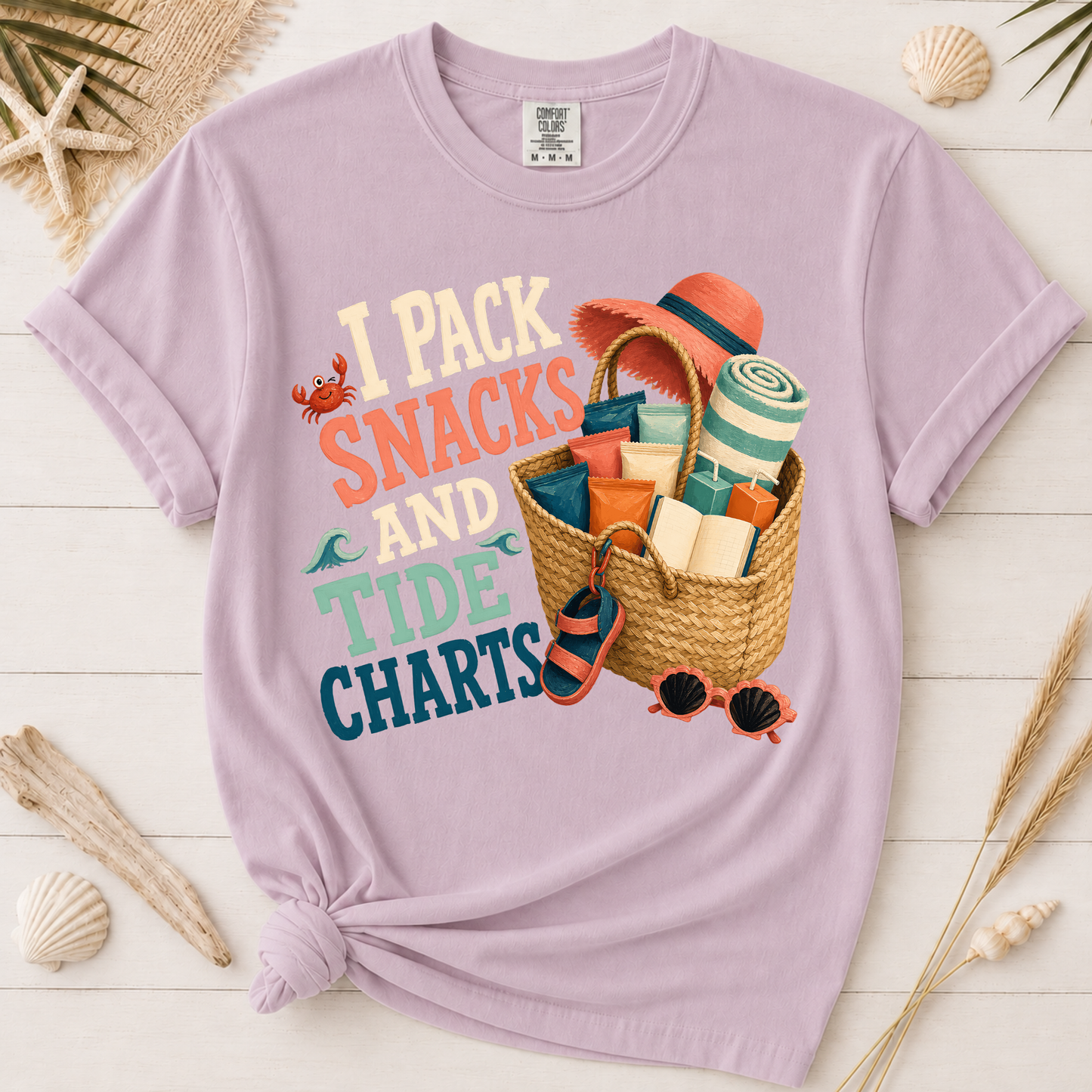 I Pack Snacks and Tide Charts Graphic Tee