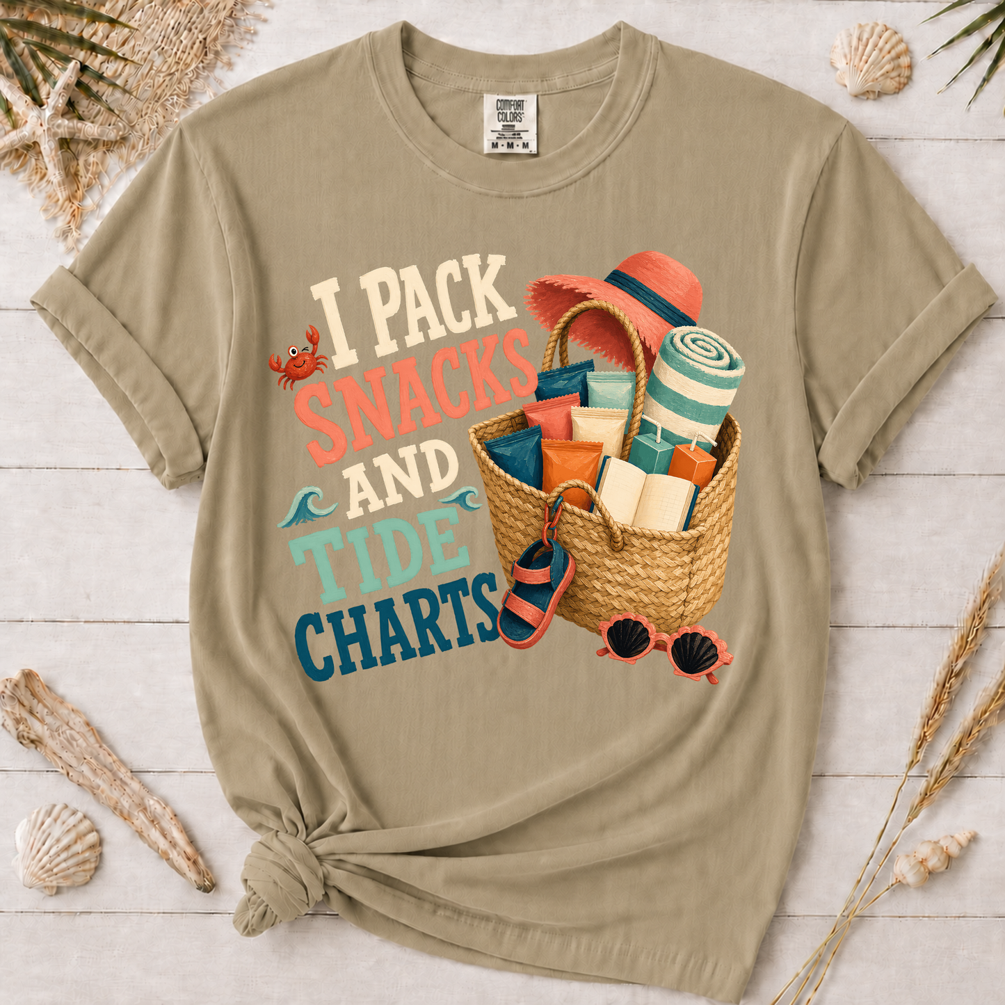 I Pack Snacks and Tide Charts Graphic Tee