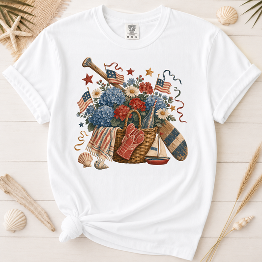 Coastal Americana Basket Graphic Tee