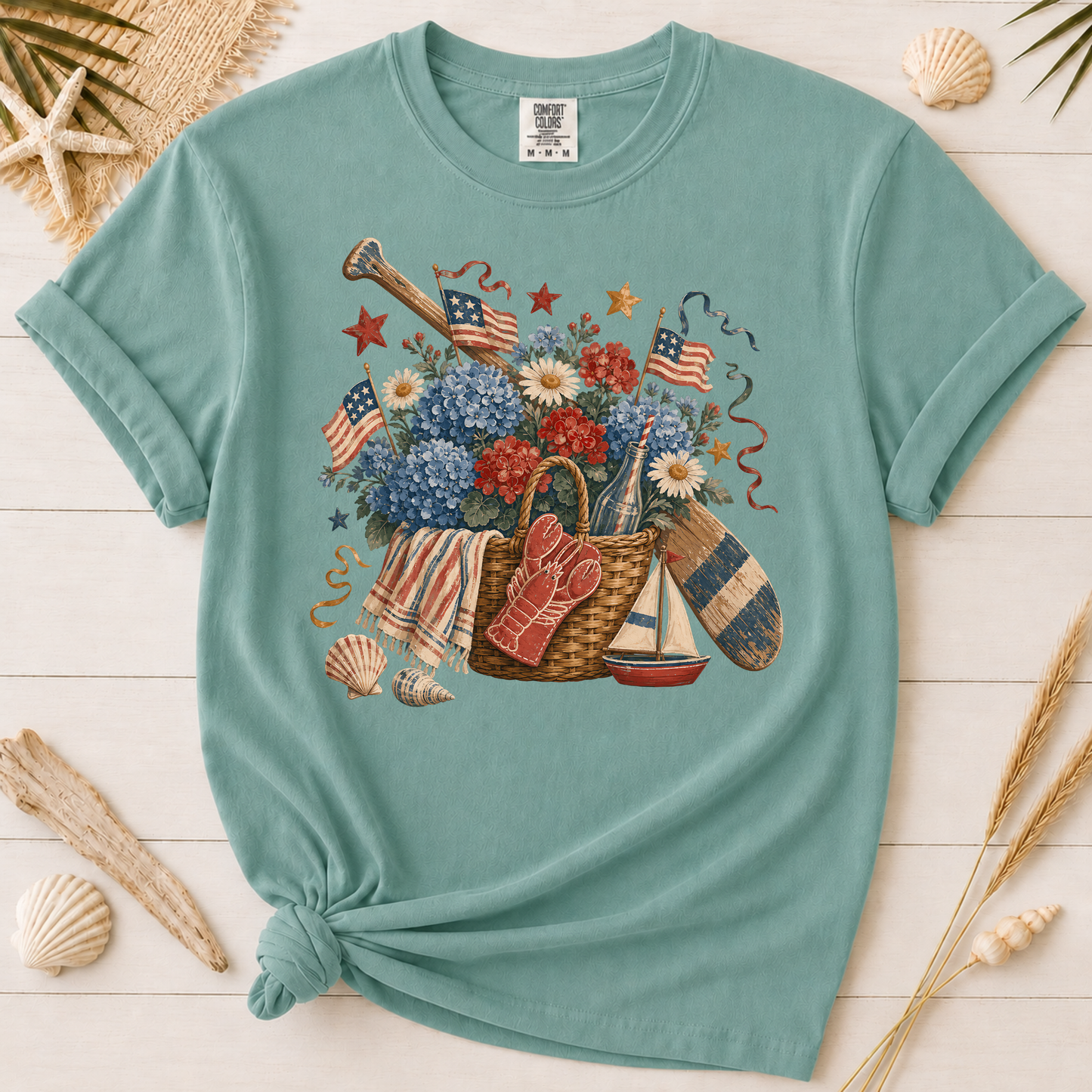 Coastal Americana Basket Graphic Tee
