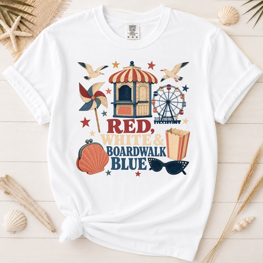Red White and Boardwalk Blue Graphic Tee