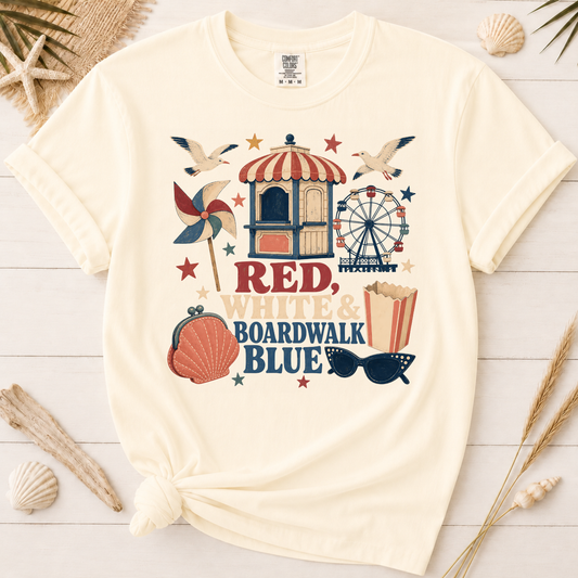Red White and Boardwalk Blue Graphic Tee