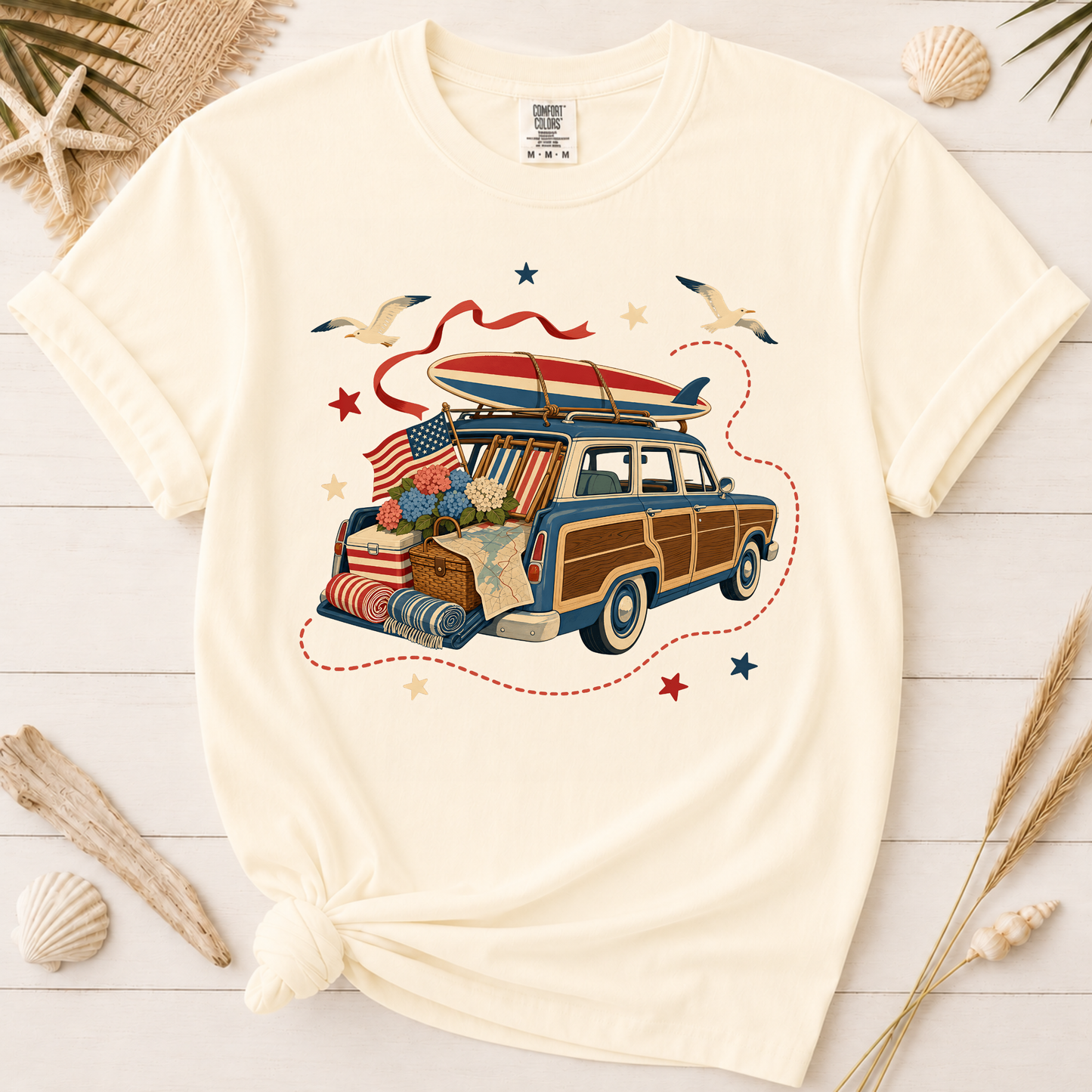 Coastal Road Trip Station Wagon Graphic Tee