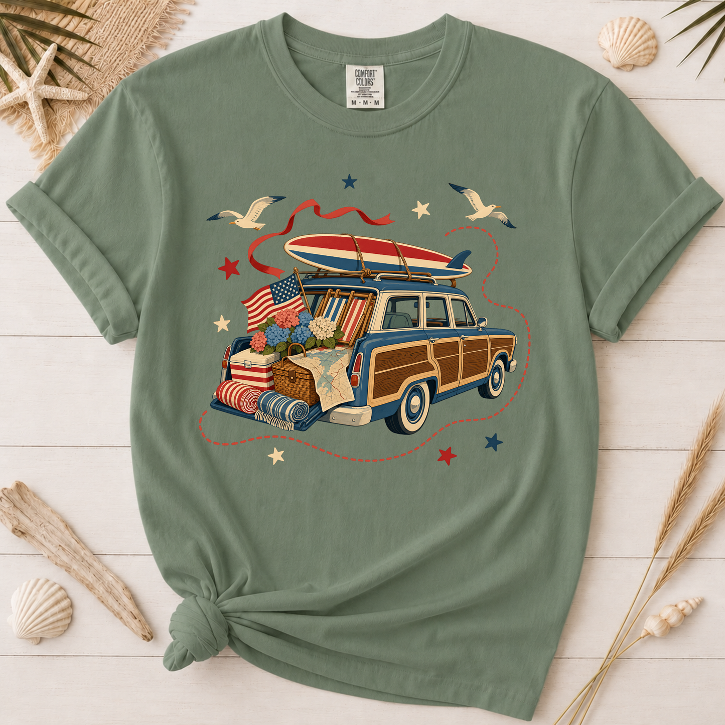 Coastal Road Trip Station Wagon Graphic Tee