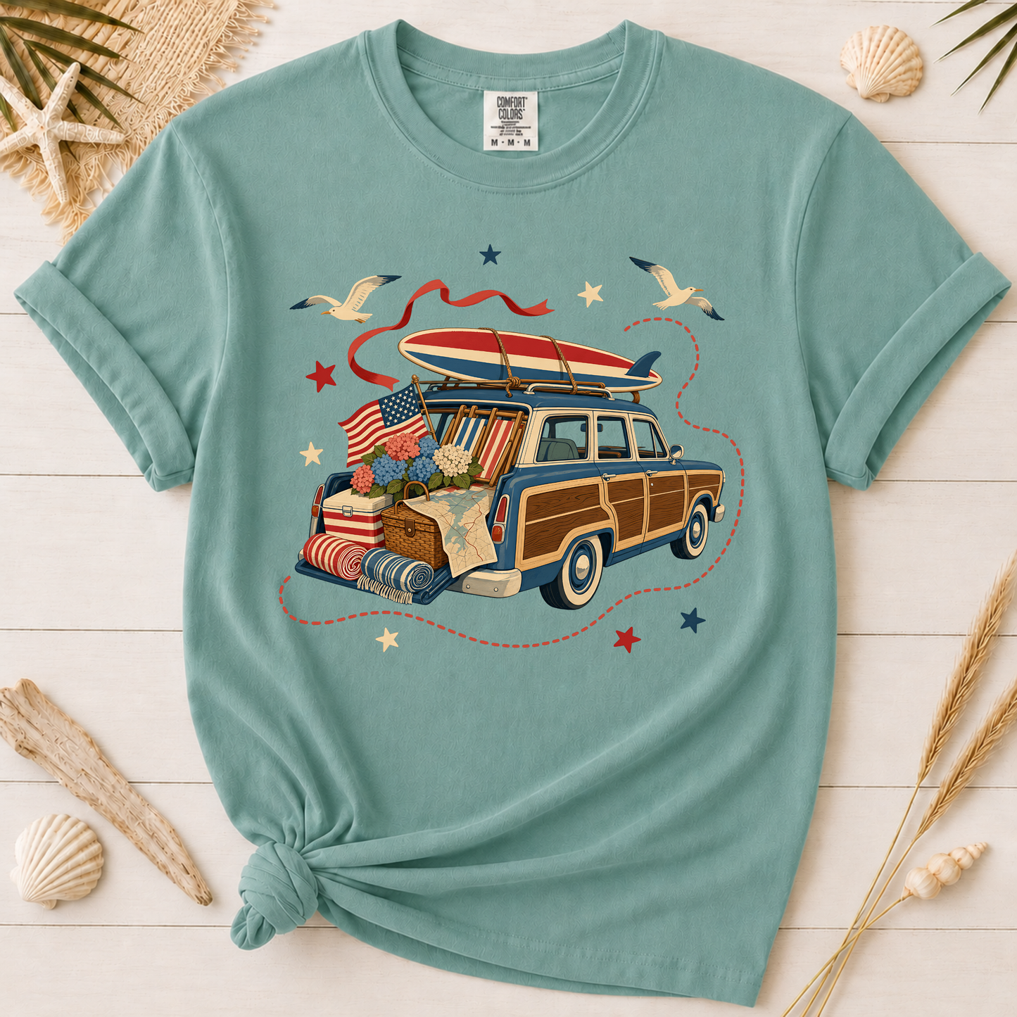 Coastal Road Trip Station Wagon Graphic Tee