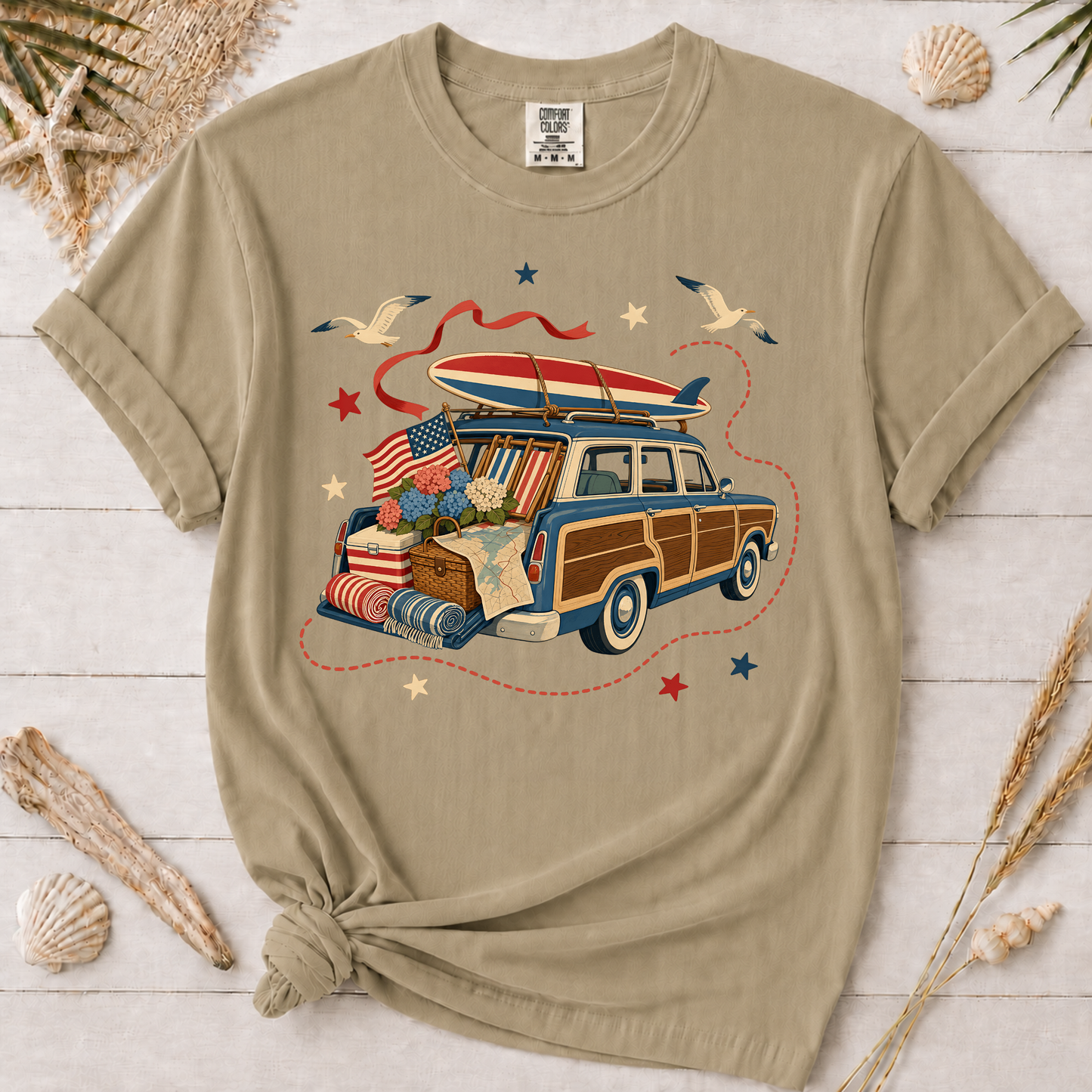 Coastal Road Trip Station Wagon Graphic Tee