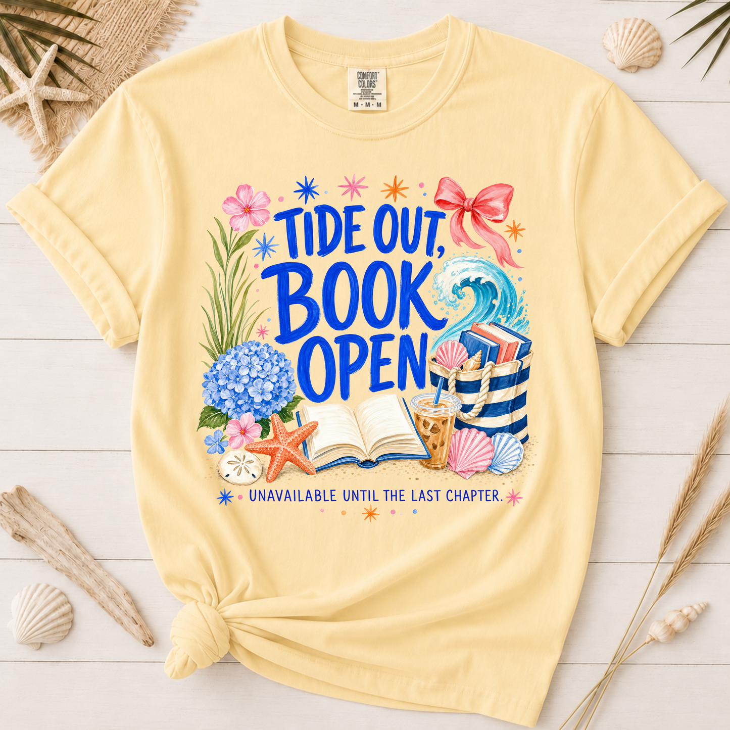 Tide Out Book Open Coastal Reader Graphic Tee