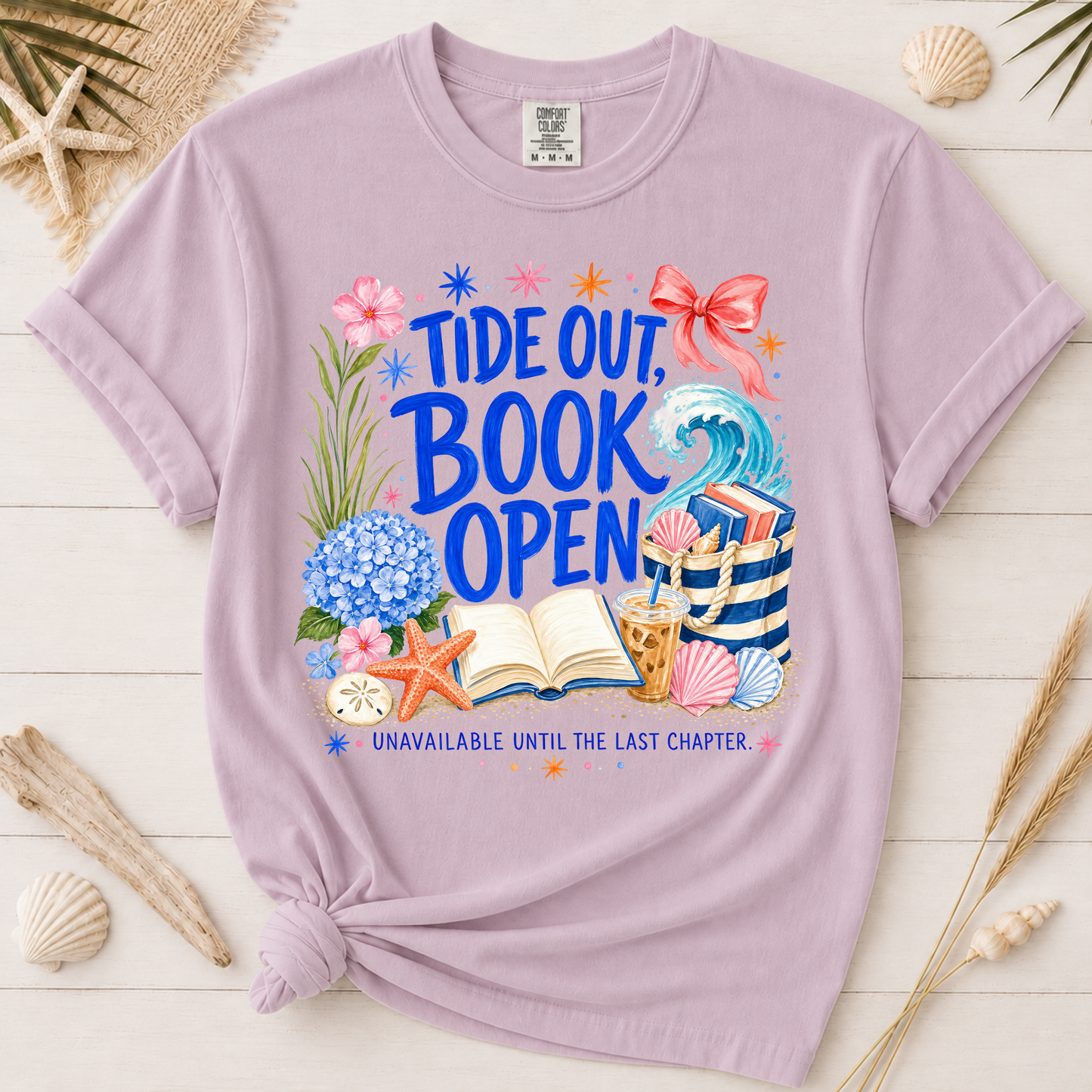 Tide Out Book Open Coastal Reader Graphic Tee
