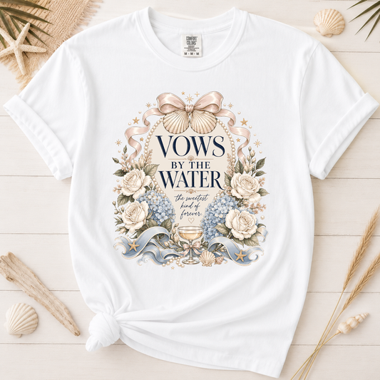 Vows by the Water Beach Bride Graphic Tee