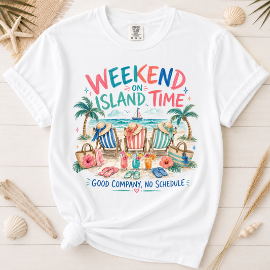Island Time Girls Weekend Beach Vacation Graphic Tee