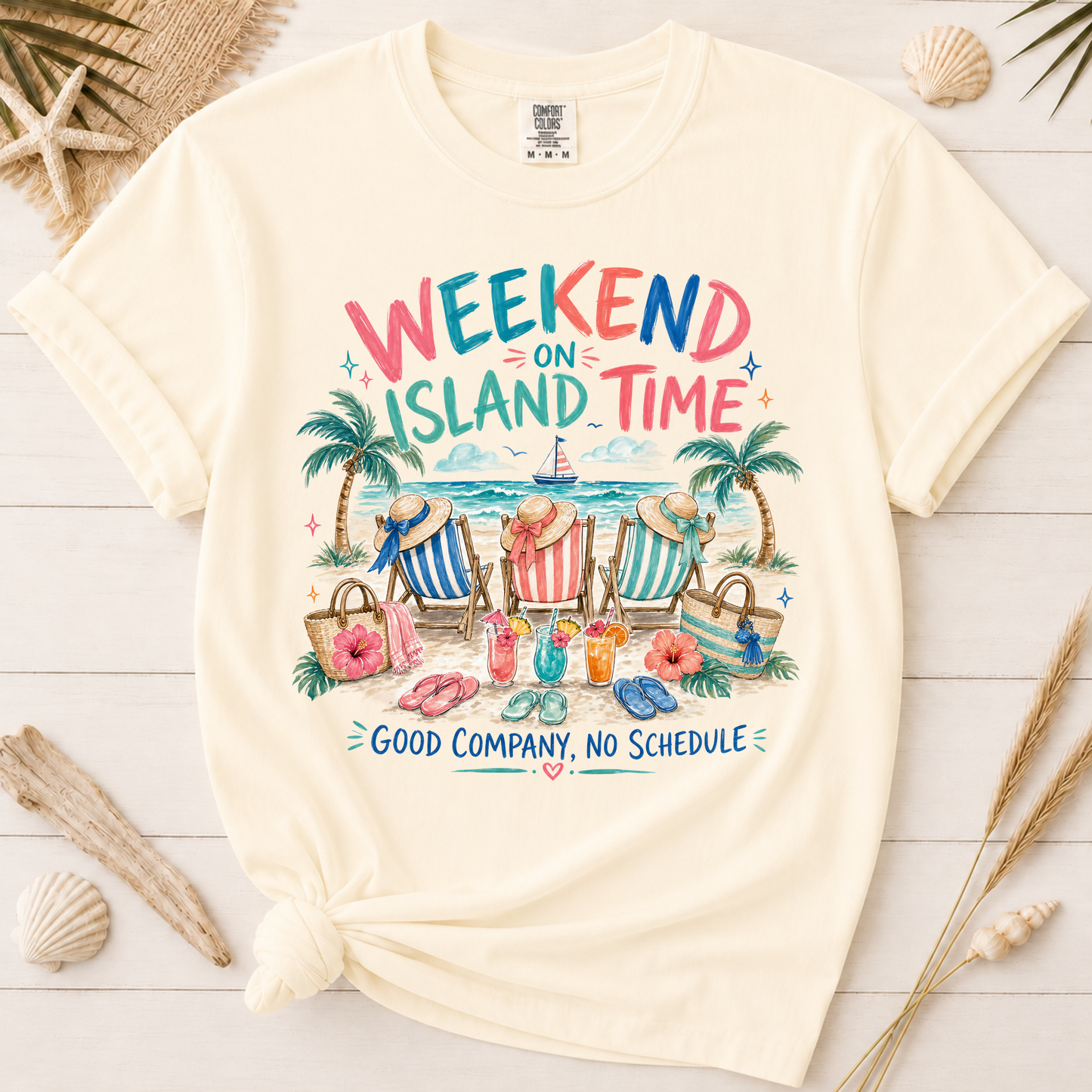 Island Time Girls Weekend Beach Vacation Graphic Tee