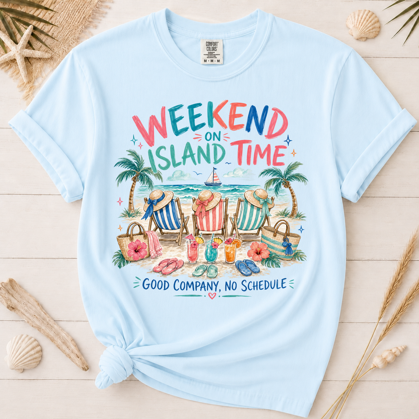 Island Time Girls Weekend Beach Vacation Graphic Tee
