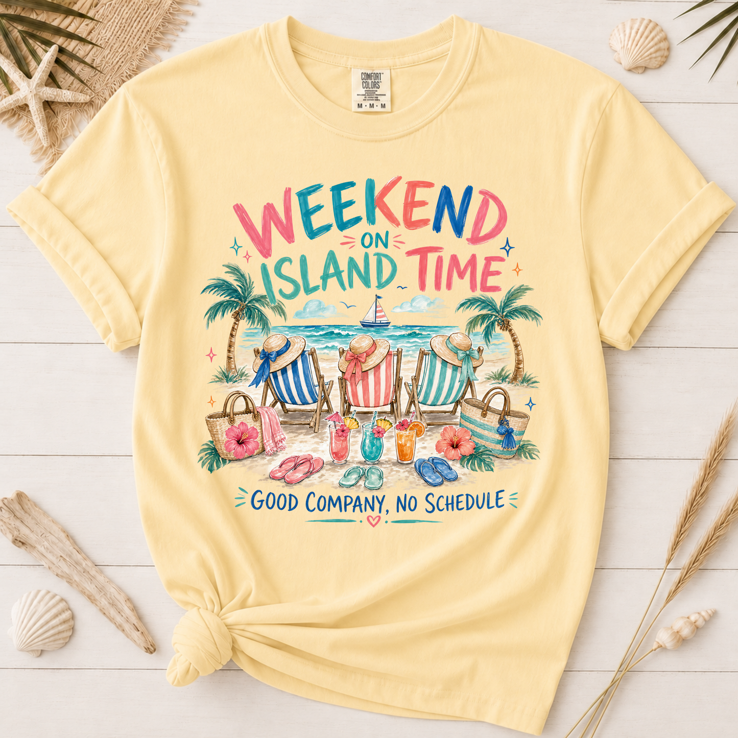 Island Time Girls Weekend Beach Vacation Graphic Tee