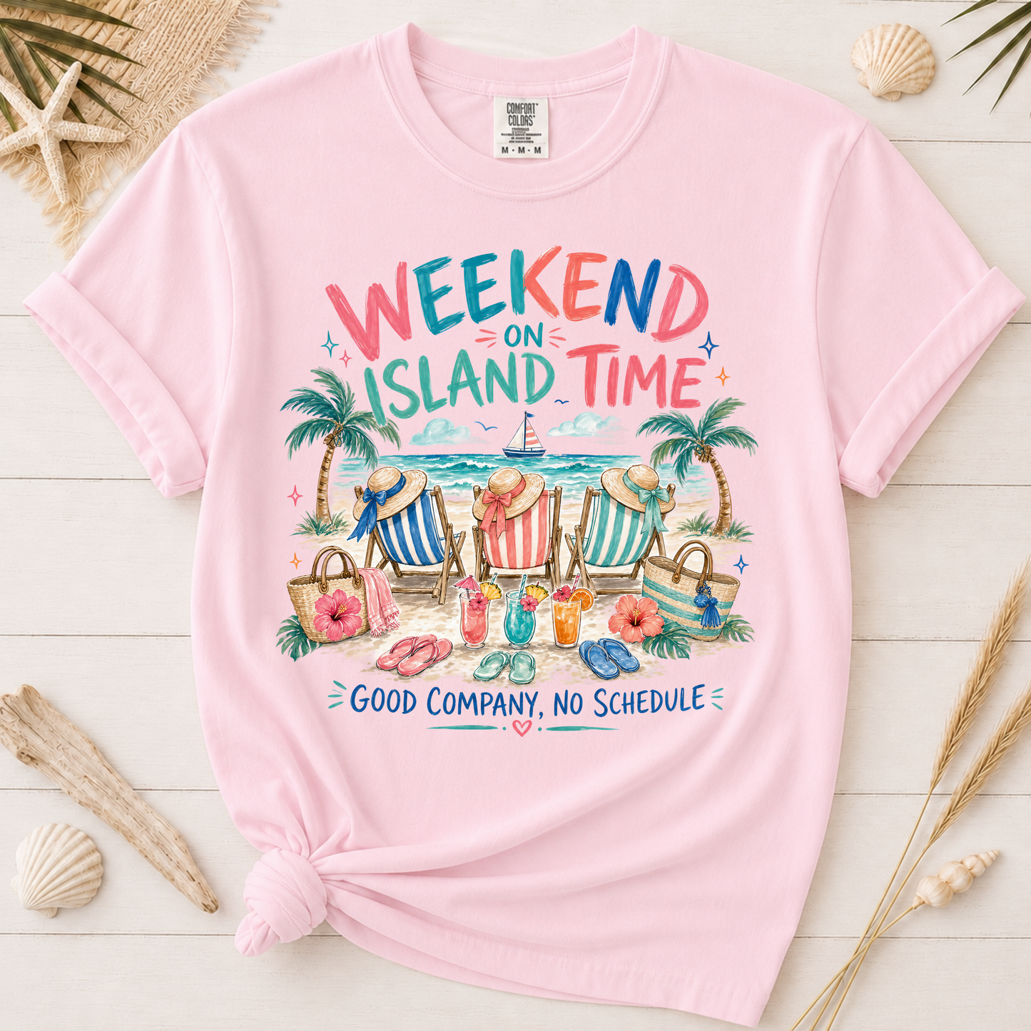 Island Time Girls Weekend Beach Vacation Graphic Tee