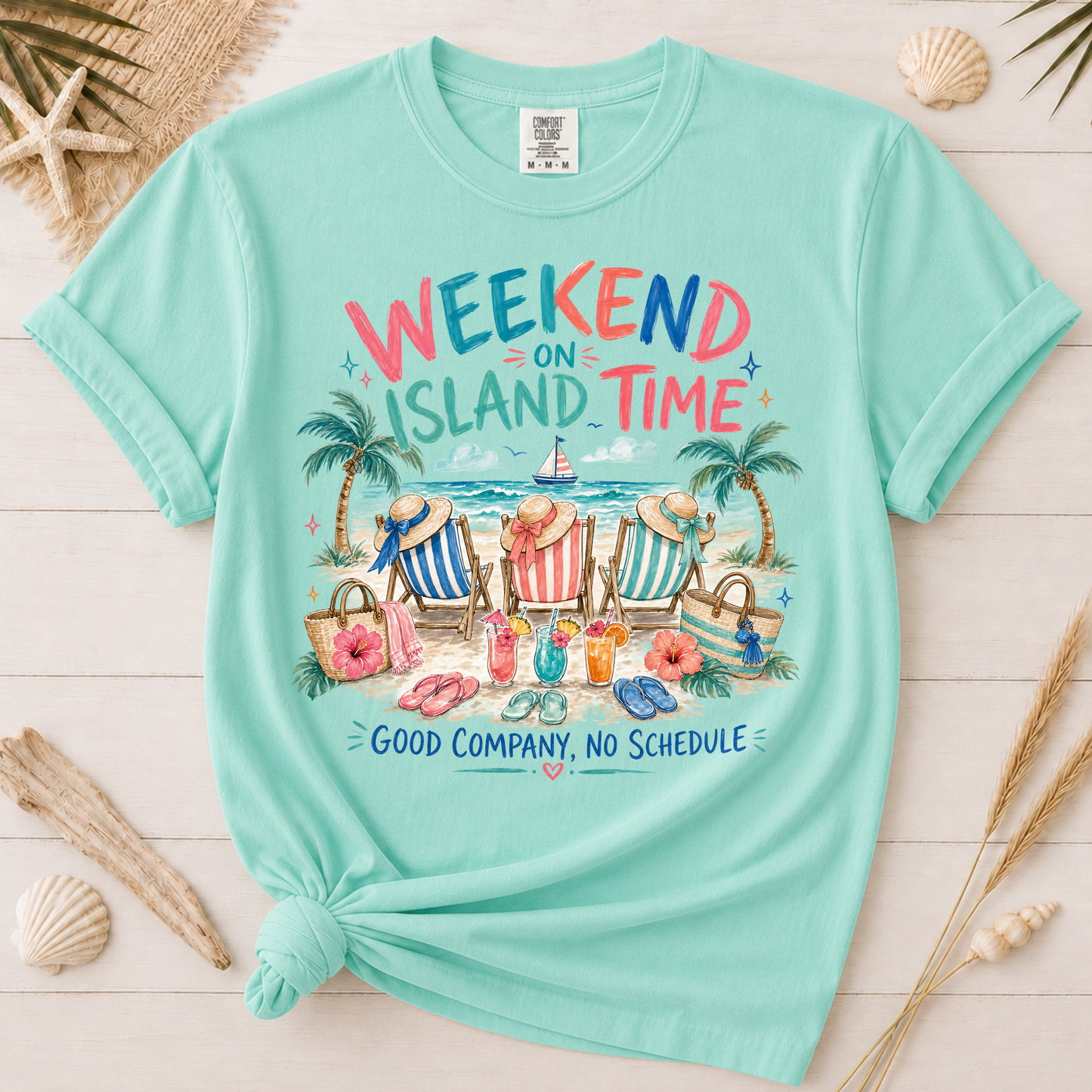 Island Time Girls Weekend Beach Vacation Graphic Tee