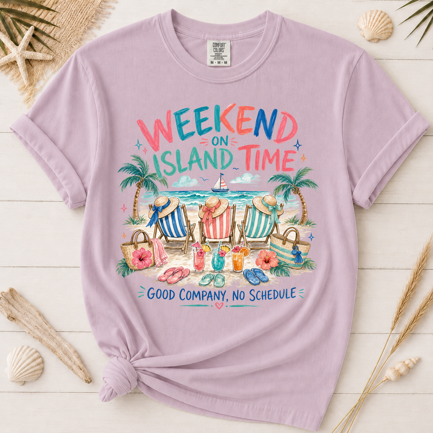 Island Time Girls Weekend Beach Vacation Graphic Tee
