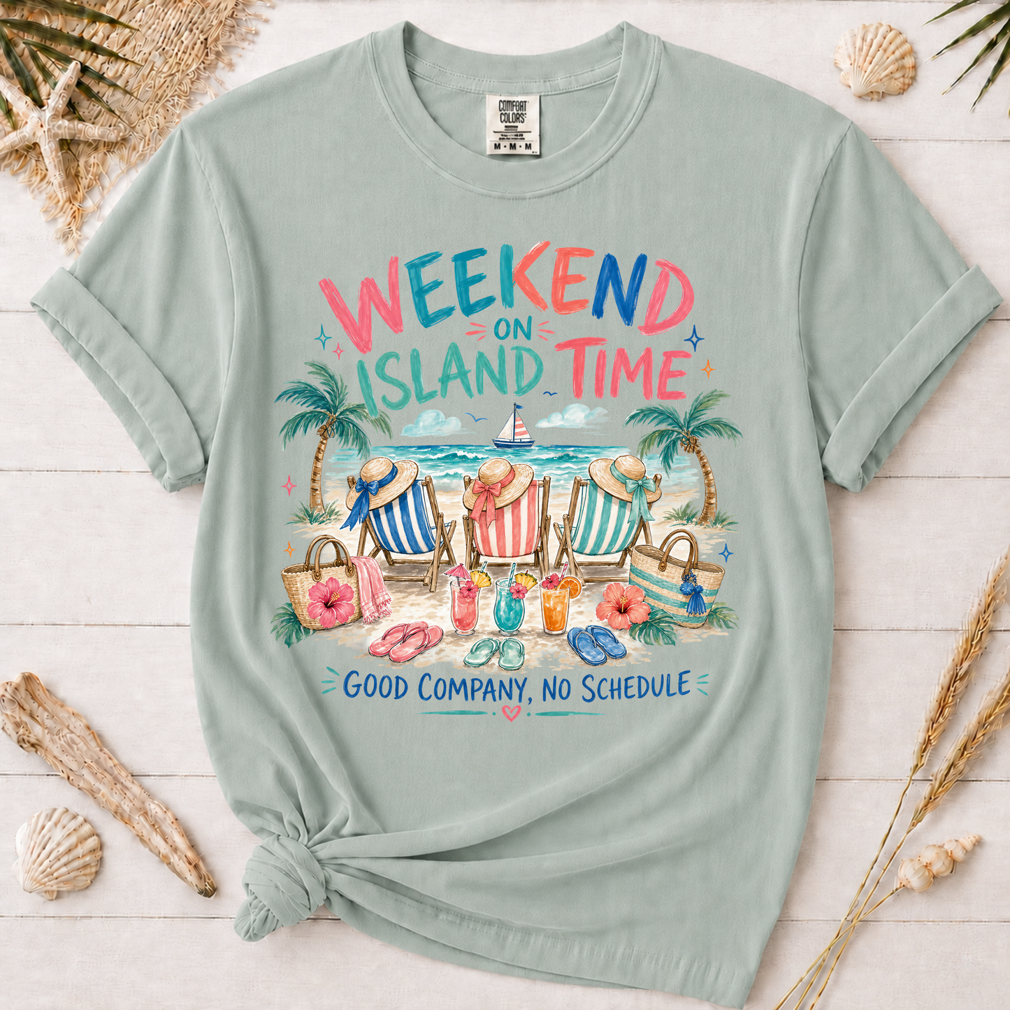 Island Time Girls Weekend Beach Vacation Graphic Tee