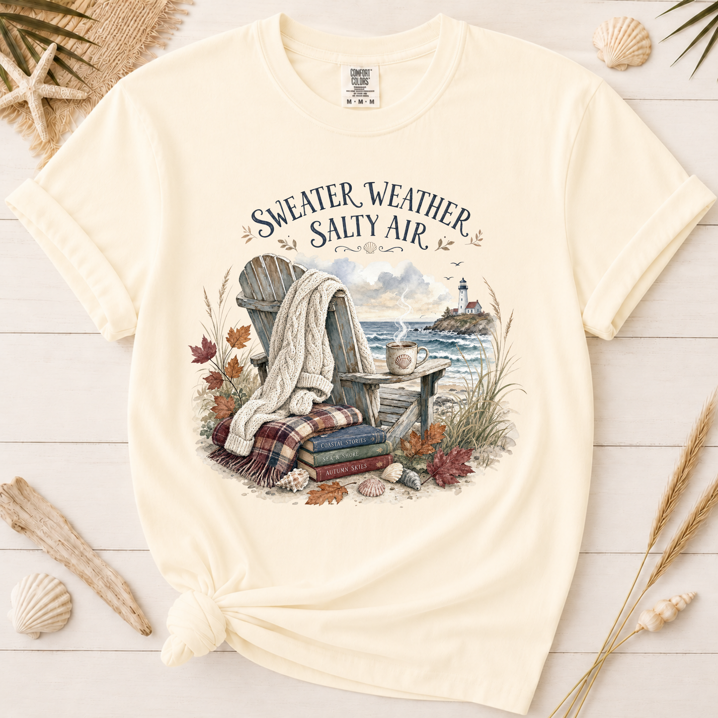 Sweater Weather Salty Air Coastal Autumn Graphic Tee