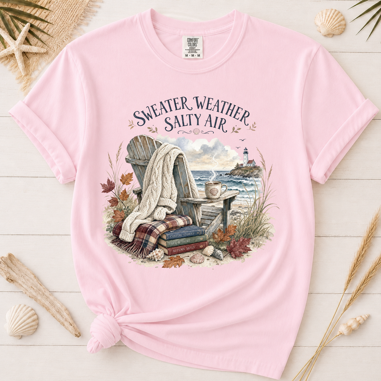 Sweater Weather Salty Air Coastal Autumn Graphic Tee