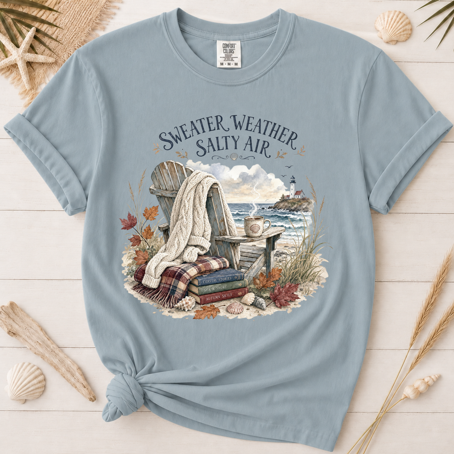 Sweater Weather Salty Air Coastal Autumn Graphic Tee