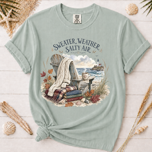 Sweater Weather Salty Air Coastal Autumn Graphic Tee