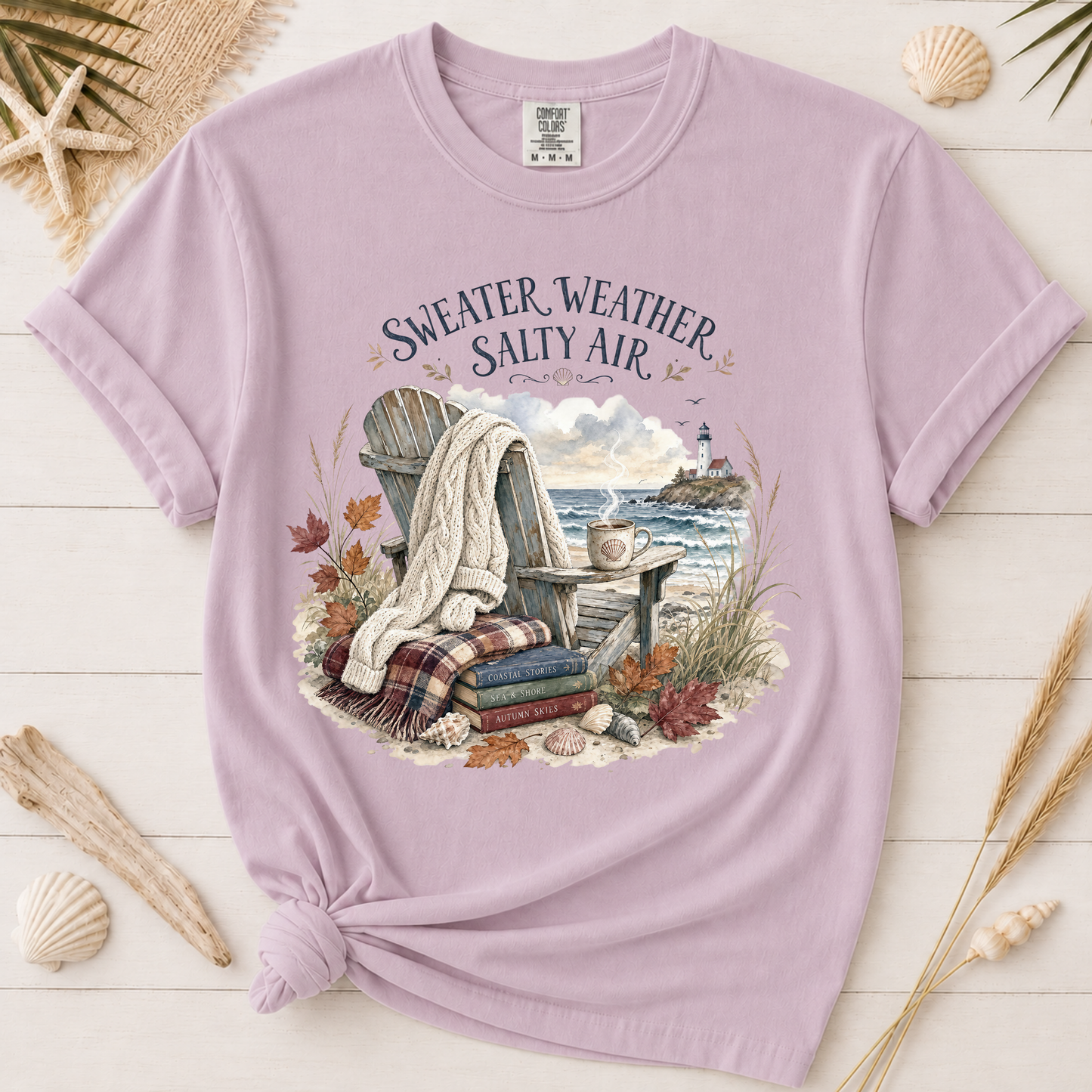 Sweater Weather Salty Air Coastal Autumn Graphic Tee