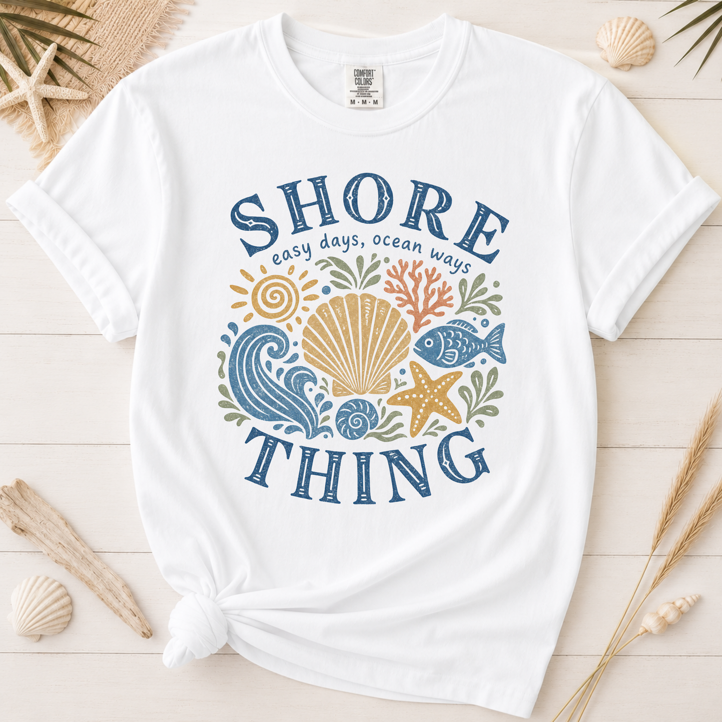 Shore Thing Colorful Retro Coastal Graphic Tee
