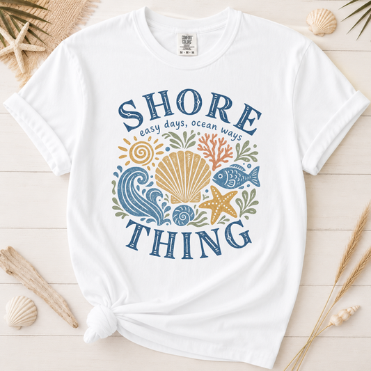 Shore Thing Colorful Retro Coastal Graphic Tee