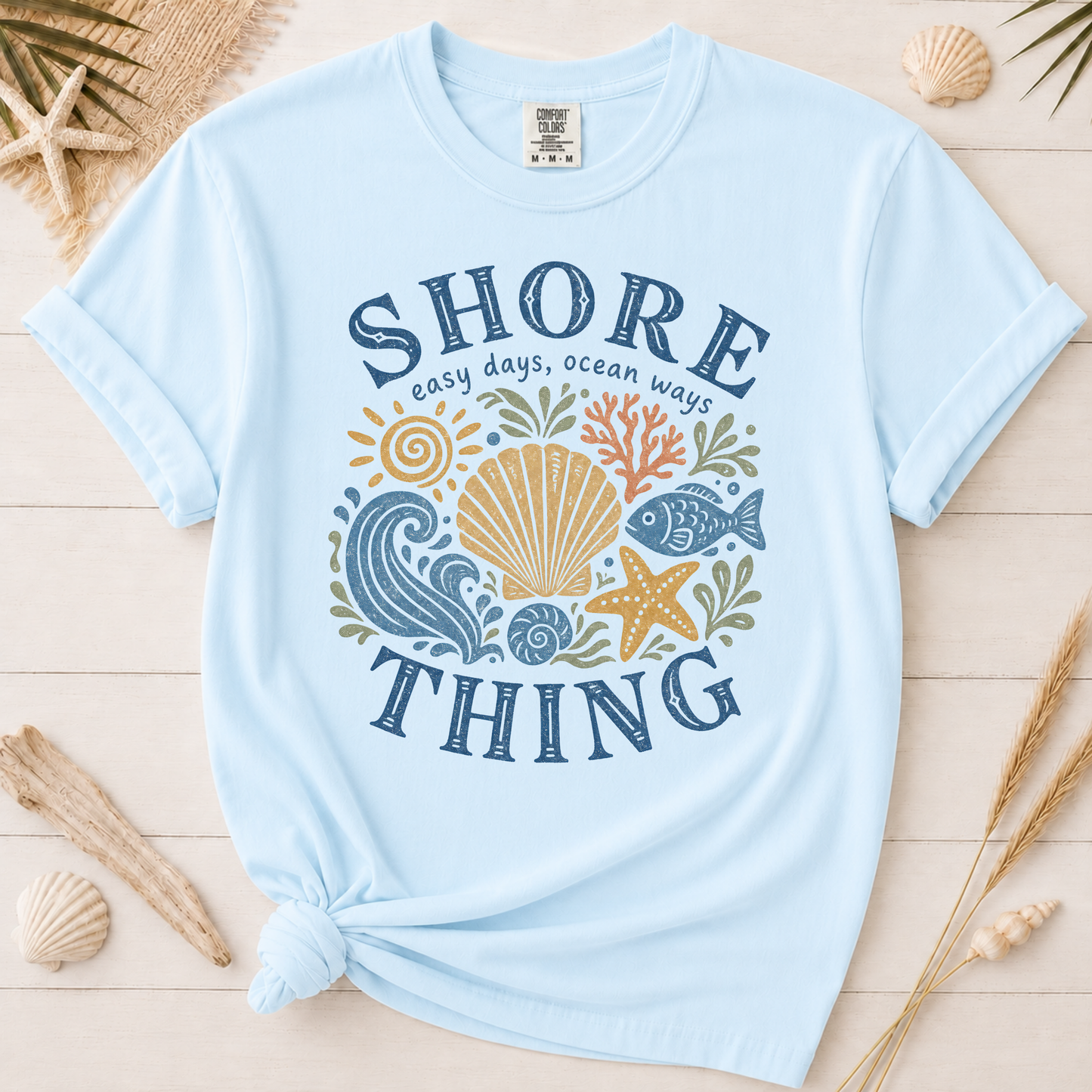 Shore Thing Colorful Retro Coastal Graphic Tee