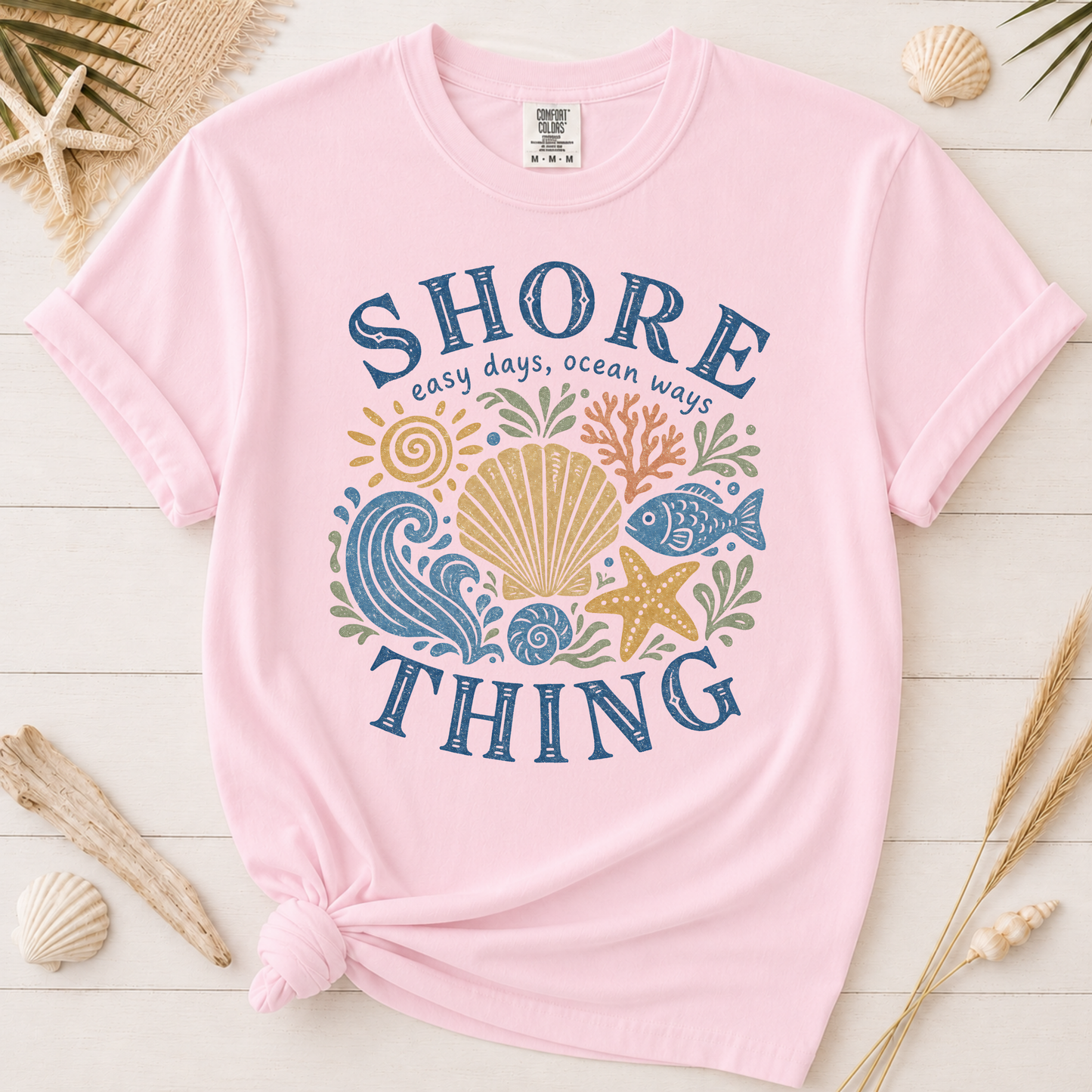 Shore Thing Colorful Retro Coastal Graphic Tee