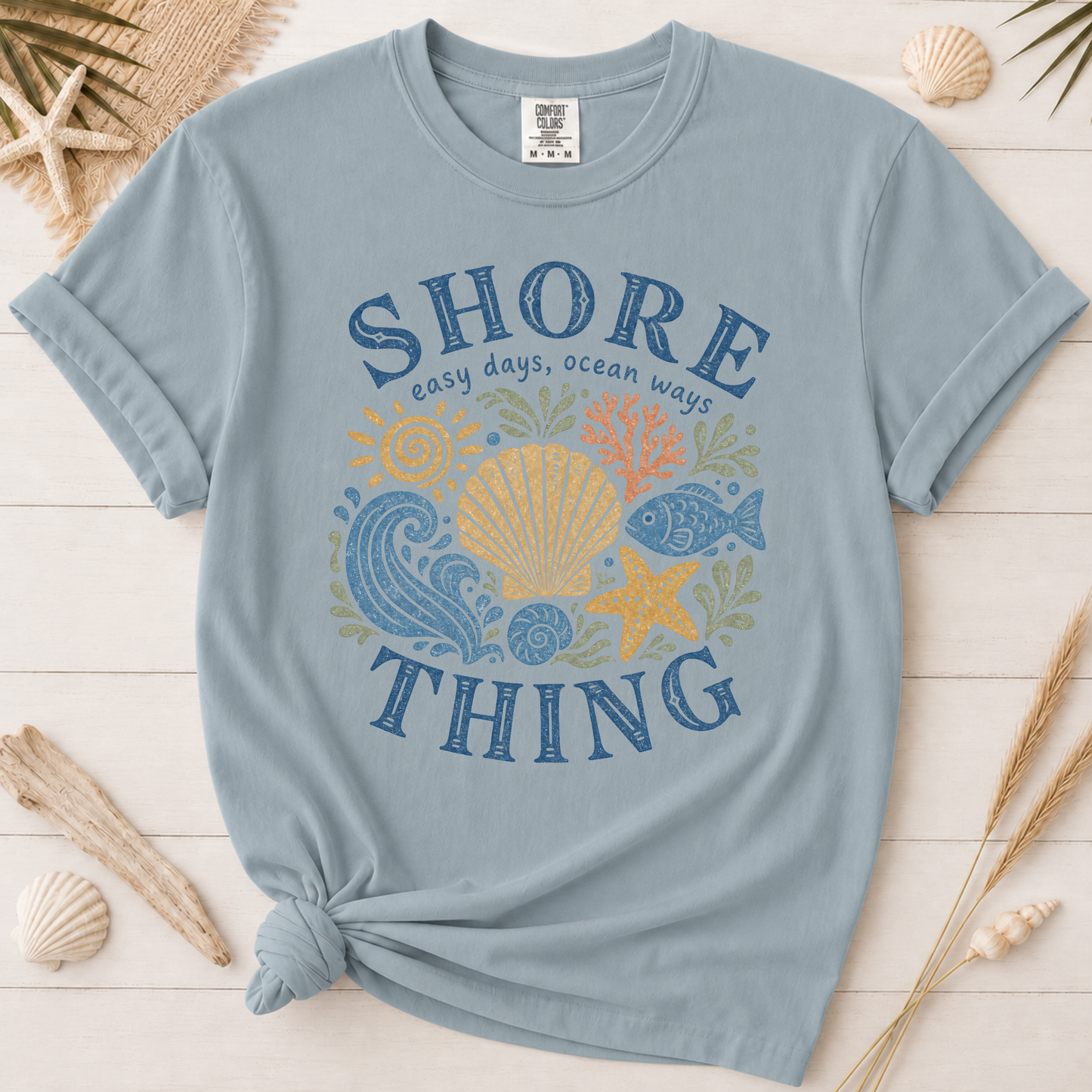 Shore Thing Colorful Retro Coastal Graphic Tee