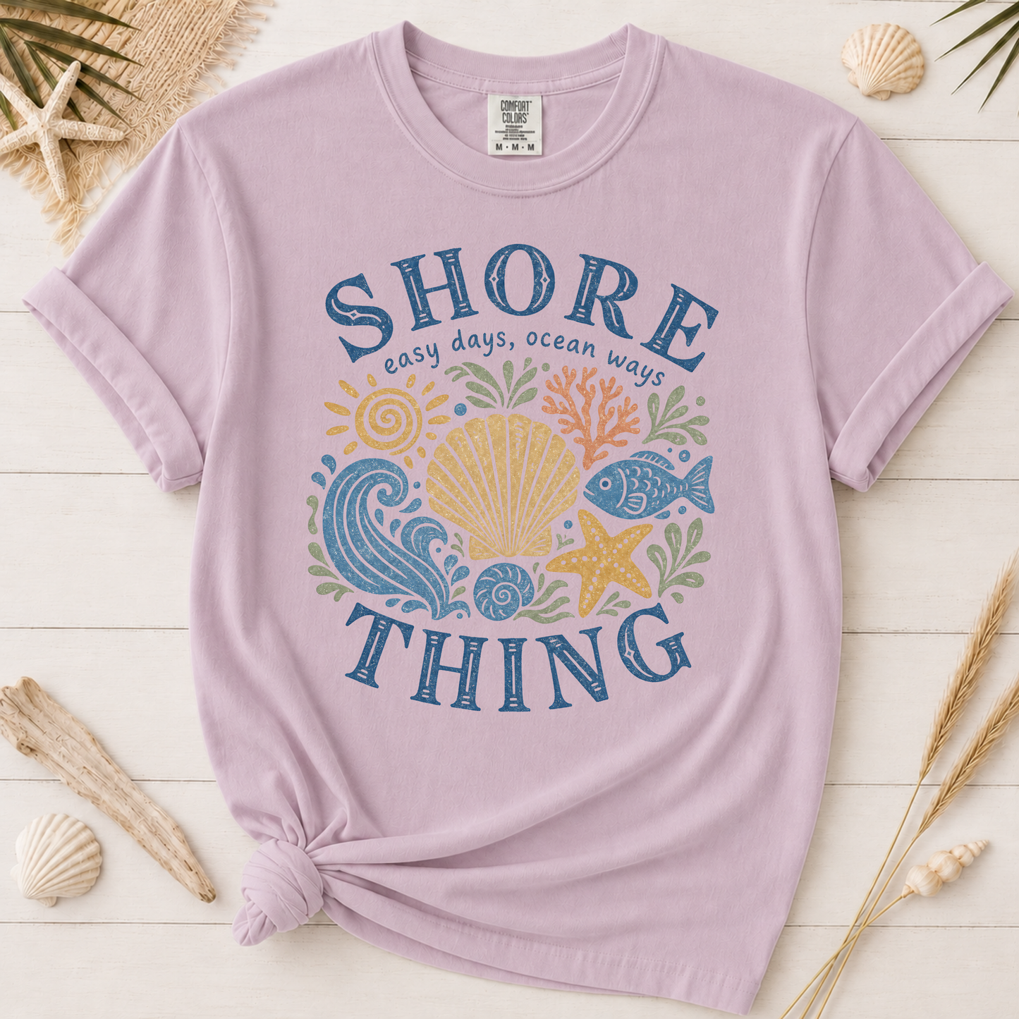 Shore Thing Colorful Retro Coastal Graphic Tee