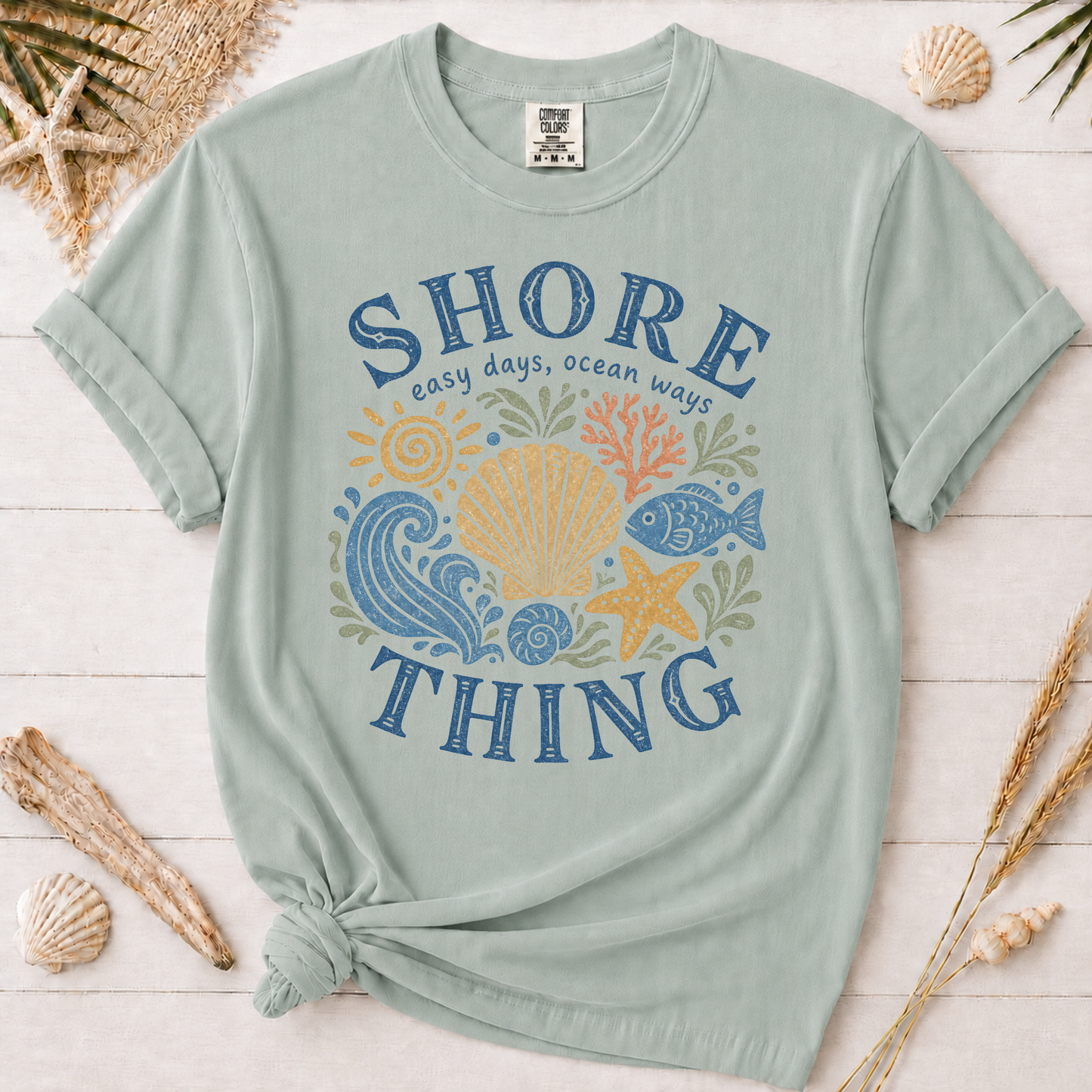 Shore Thing Colorful Retro Coastal Graphic Tee