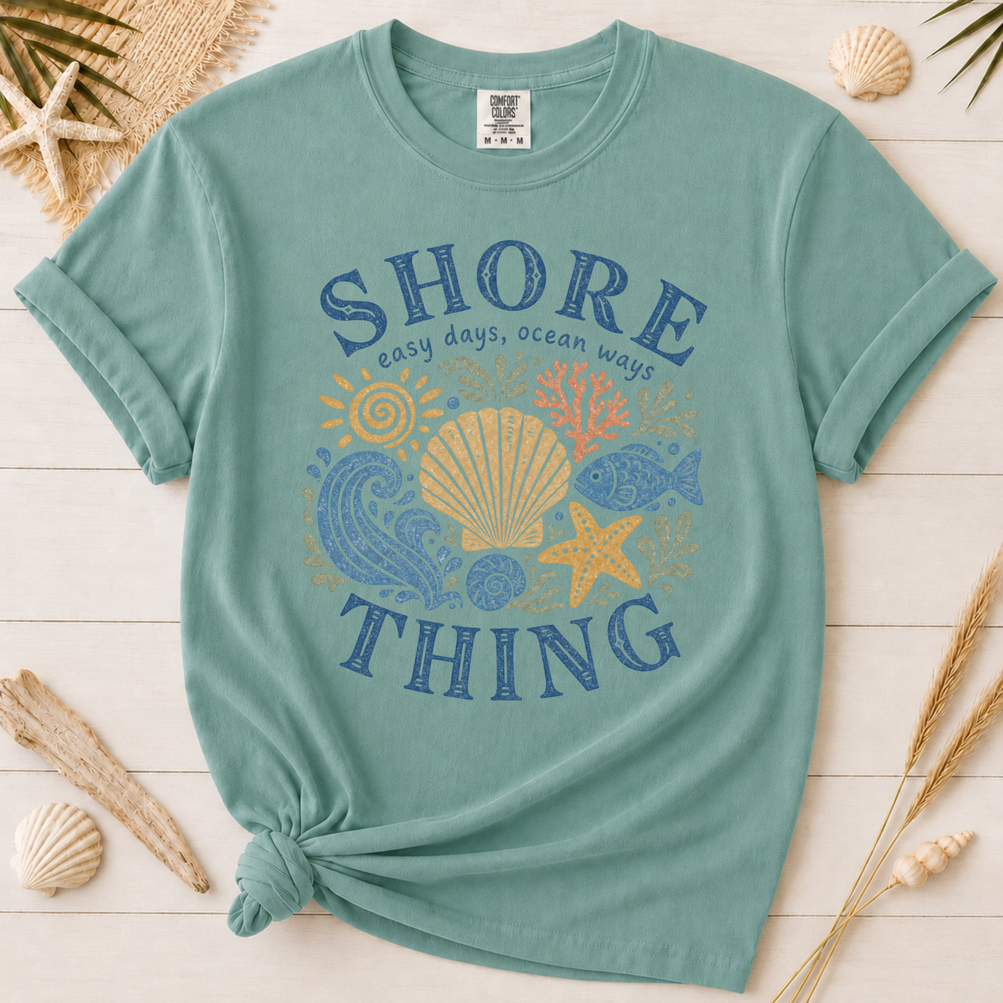 Shore Thing Colorful Retro Coastal Graphic Tee