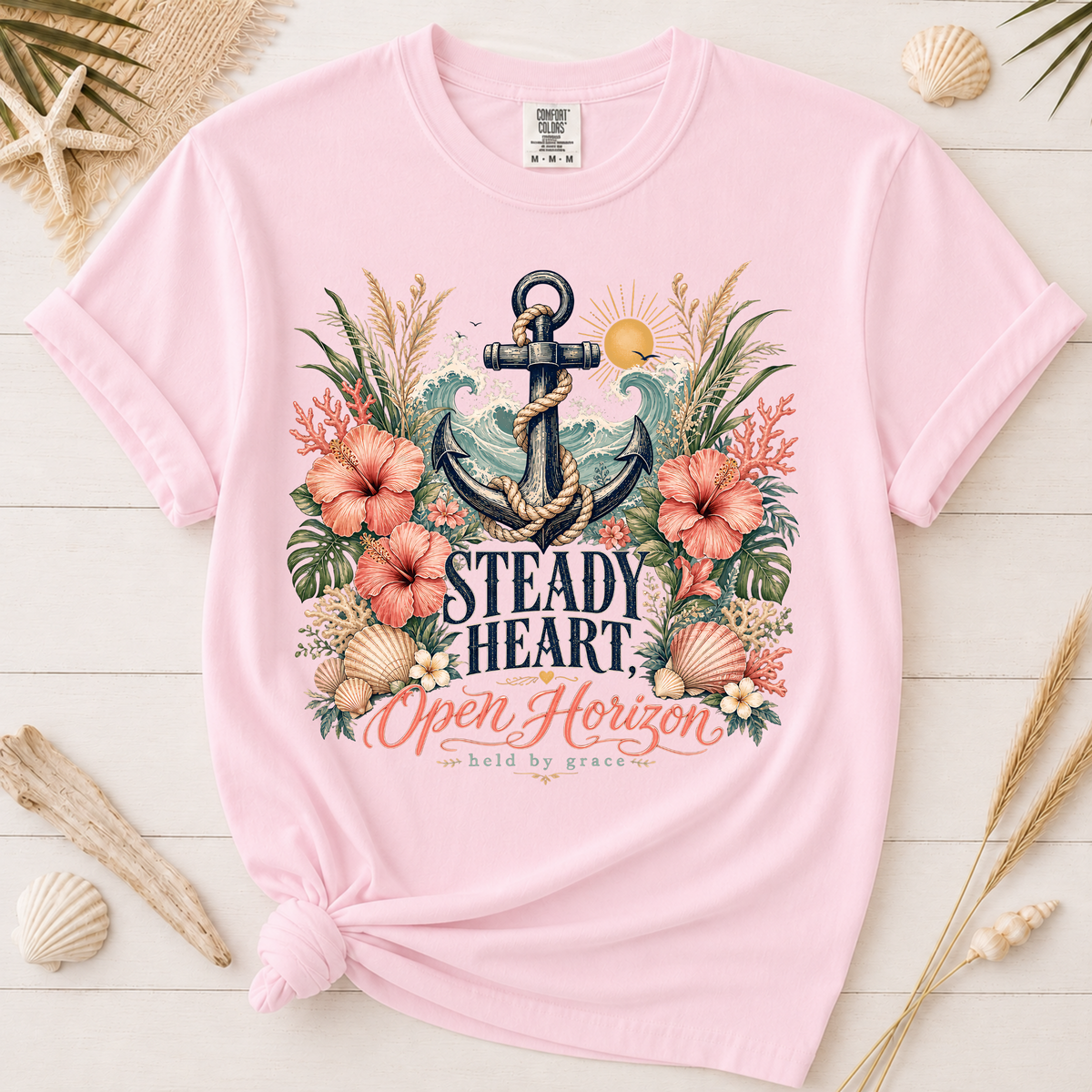 Steady Heart Open Horizon Christian Coastal Graphic Tee