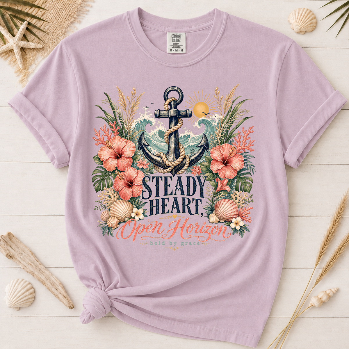Steady Heart Open Horizon Christian Coastal Graphic Tee