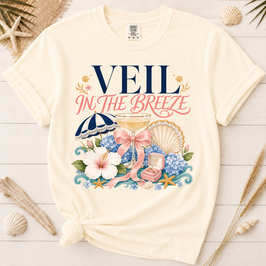 Veil in the Breeze Coastal Bride Graphic Tee