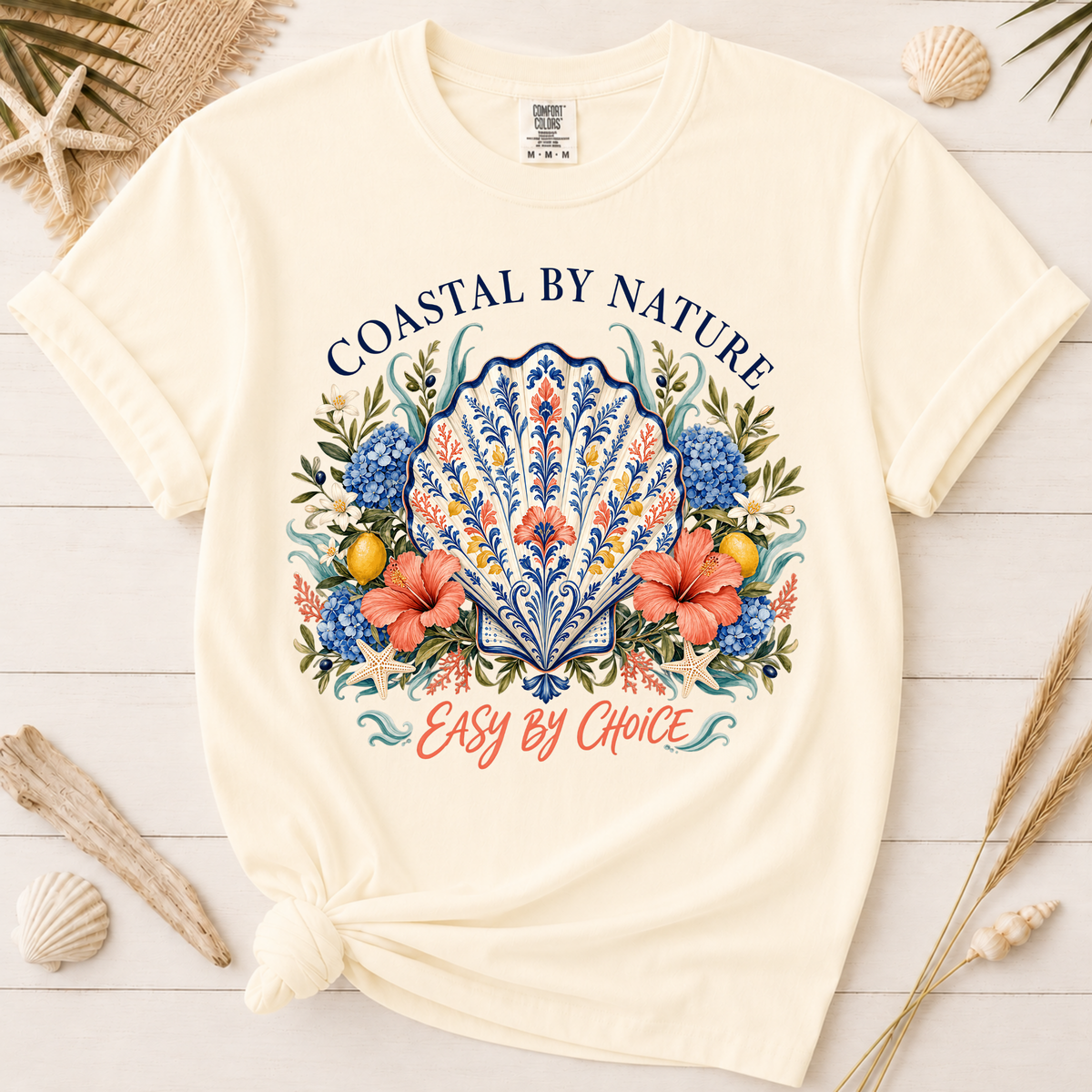 Coastal by Nature Easy by Choice Seashell Graphic Tee