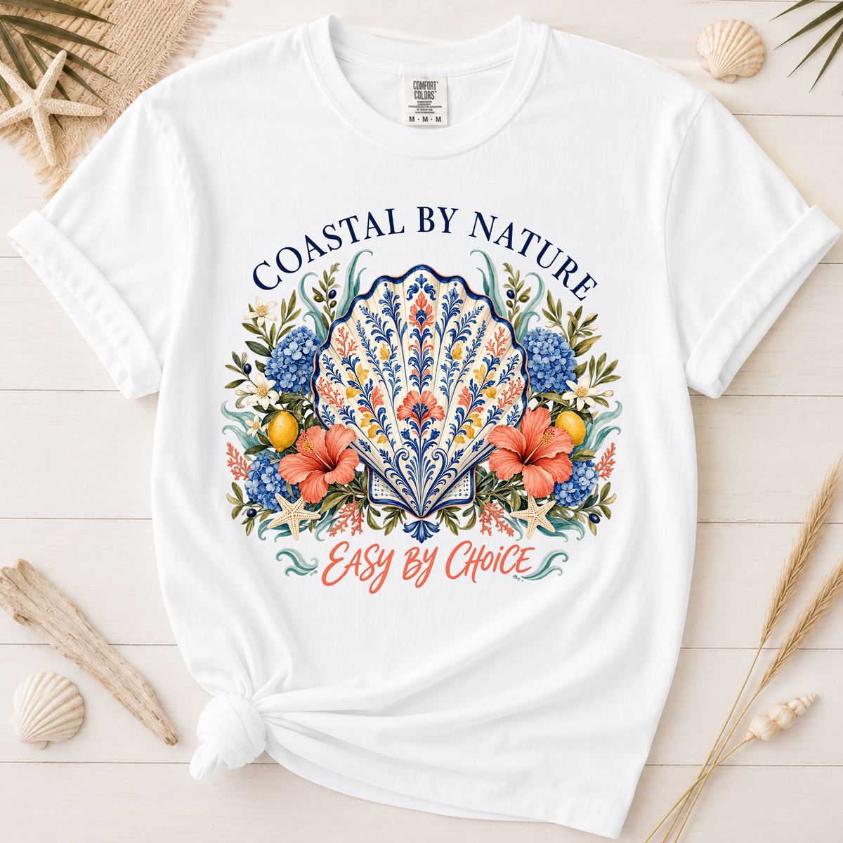 Coastal by Nature Easy by Choice Seashell Graphic Tee