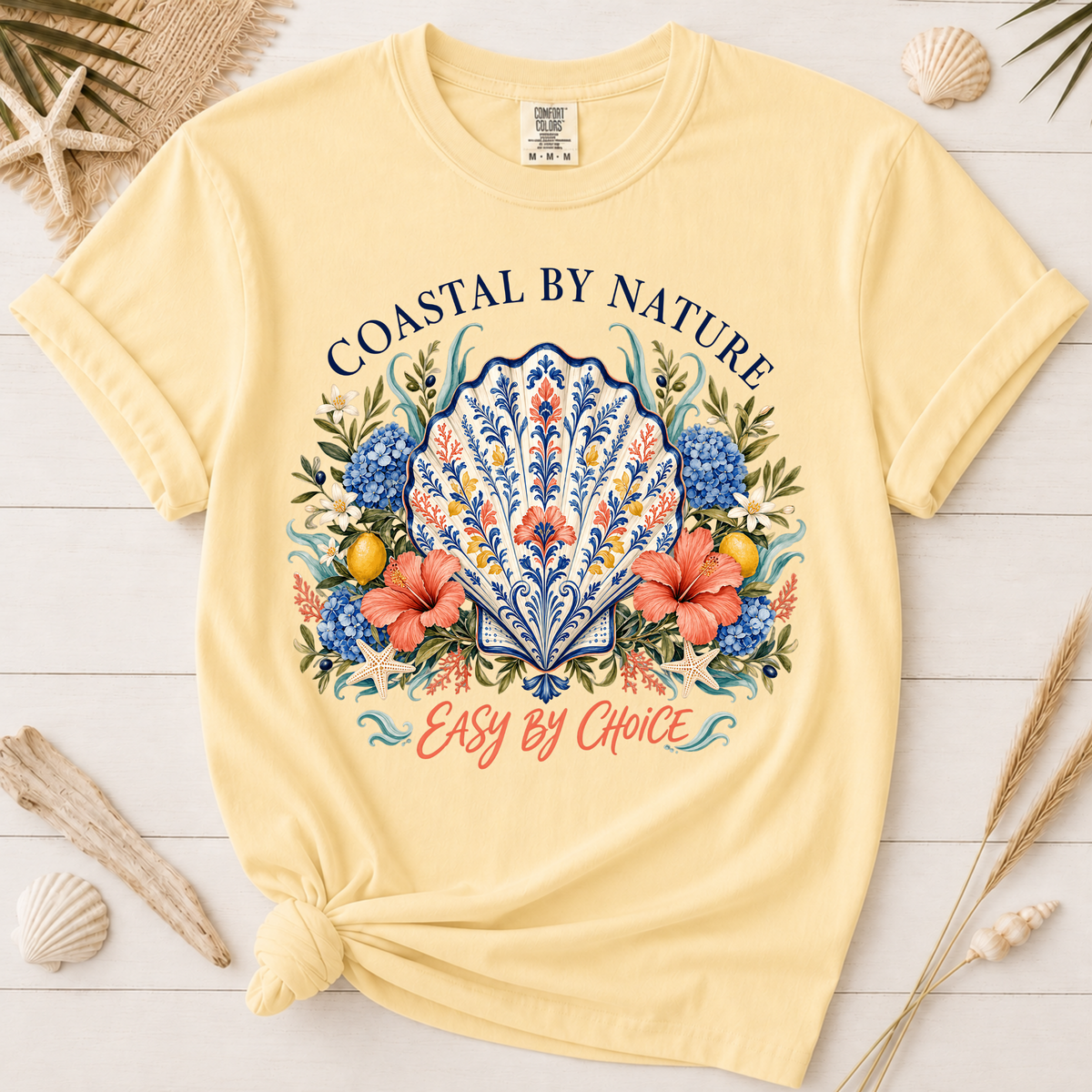 Coastal by Nature Easy by Choice Seashell Graphic Tee