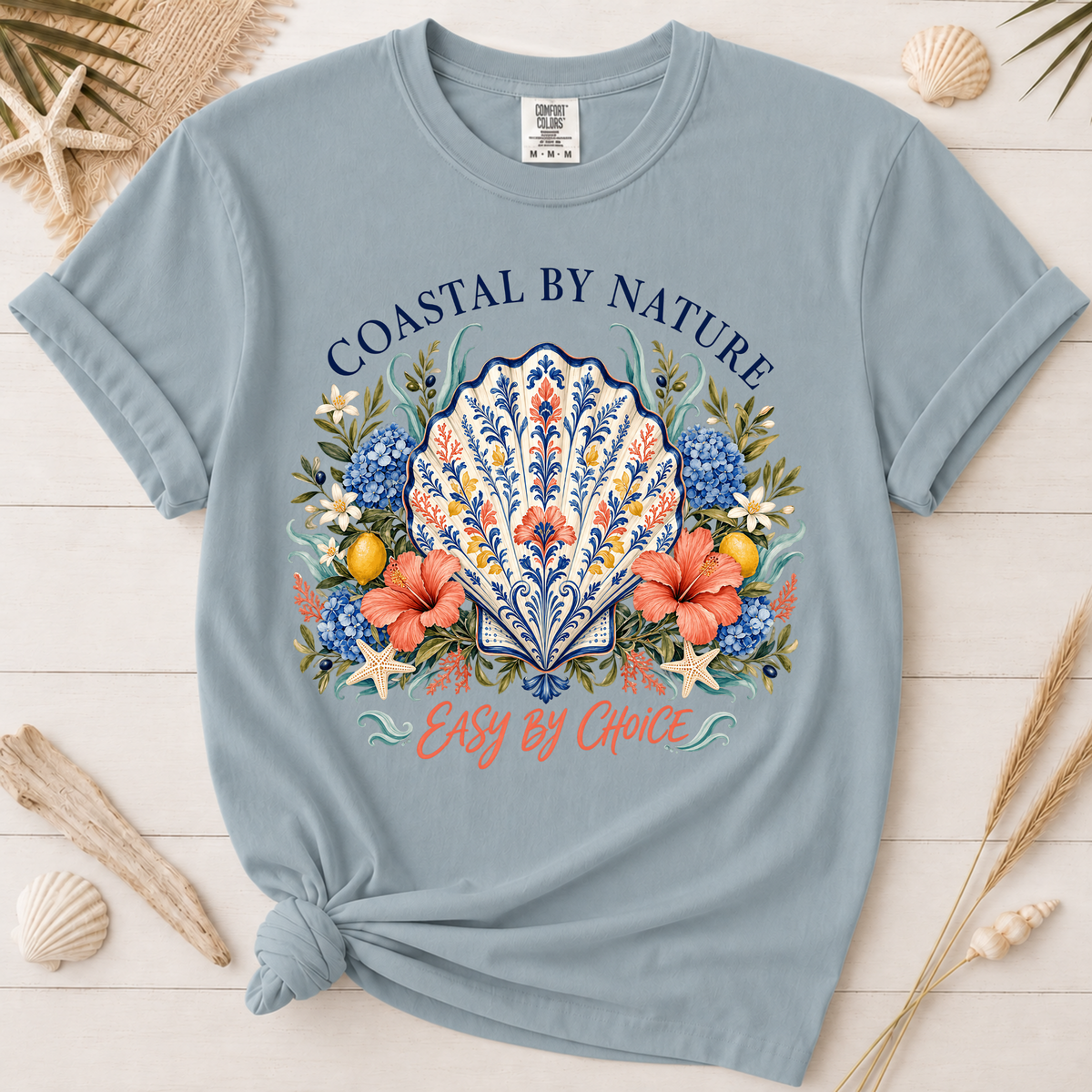 Coastal by Nature Easy by Choice Seashell Graphic Tee