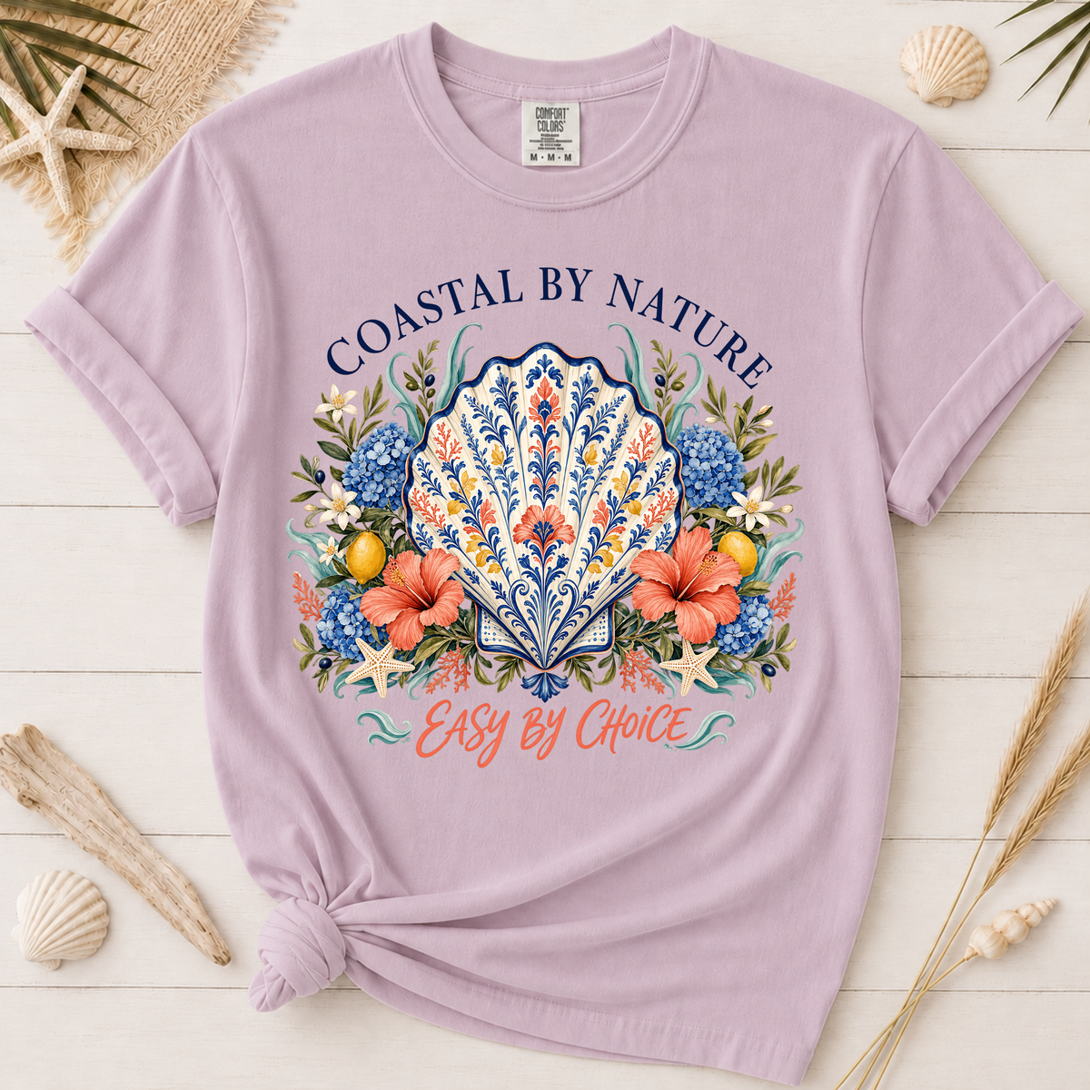 Coastal by Nature Easy by Choice Seashell Graphic Tee